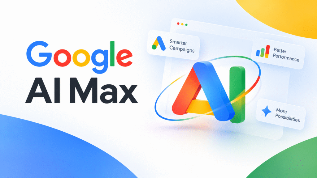 AI Max in Google Ads settings shown on a Search campaign dashboard